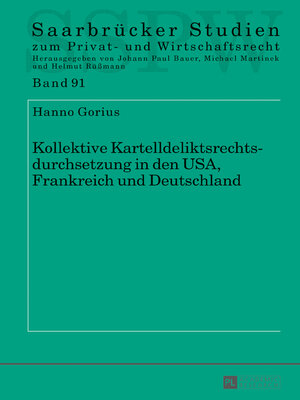 cover image of Kollektive Kartelldeliktsrechtsdurchsetzung in den USA, Frankreich und Deutschland
